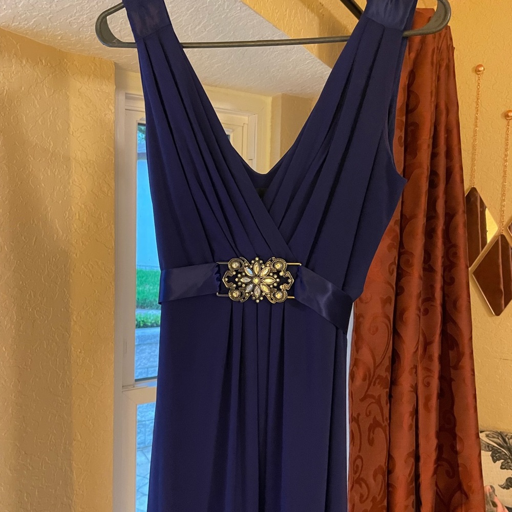 Scarlett Nite, size 10, purple dress w/metal detail.